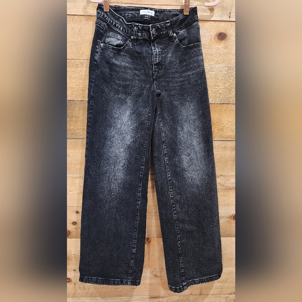 Vintage-Style Black Washed Jeans
